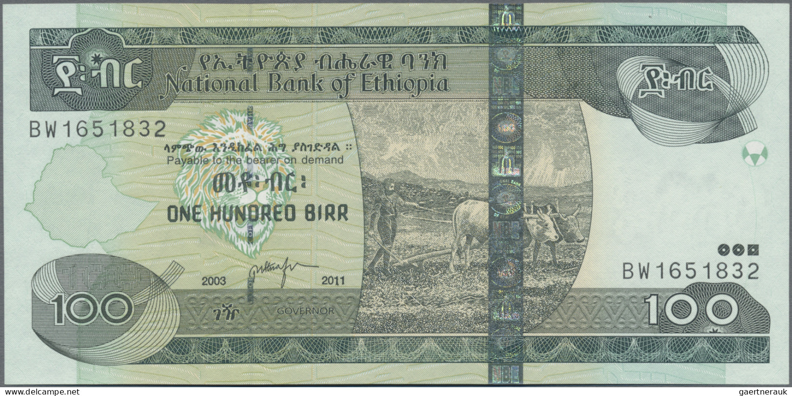 Ethiopia: National Bank of Ethiopia, lot with 15 banknotes, series 1976-2011, co