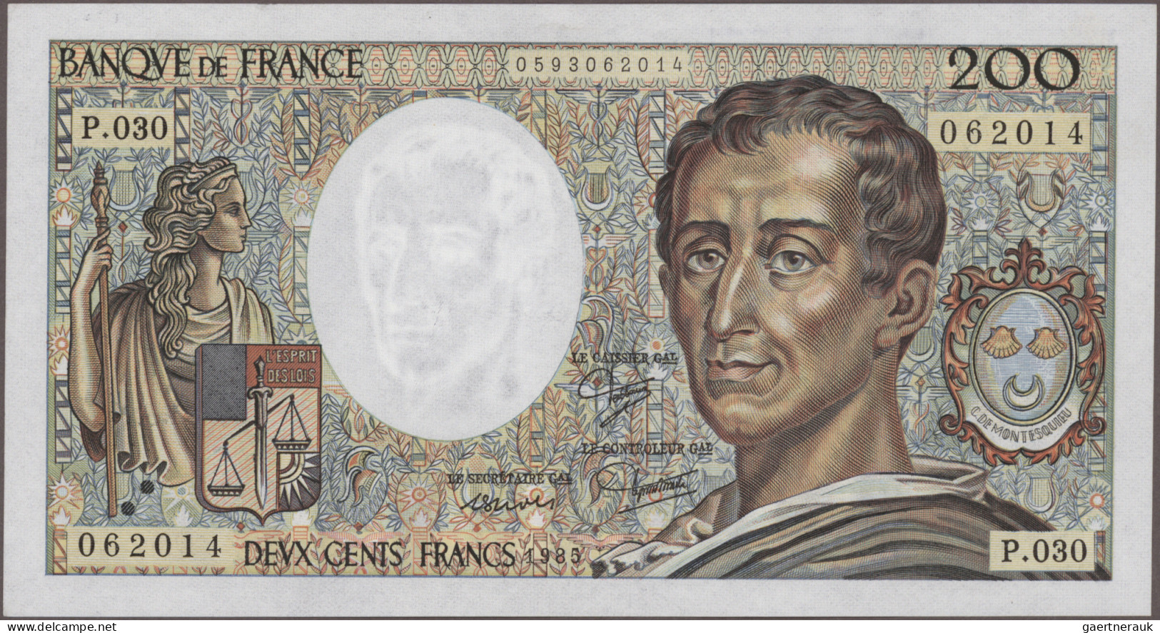 France: Banque de France, giant lot with 33 banknotes, series 1966-1997, compris