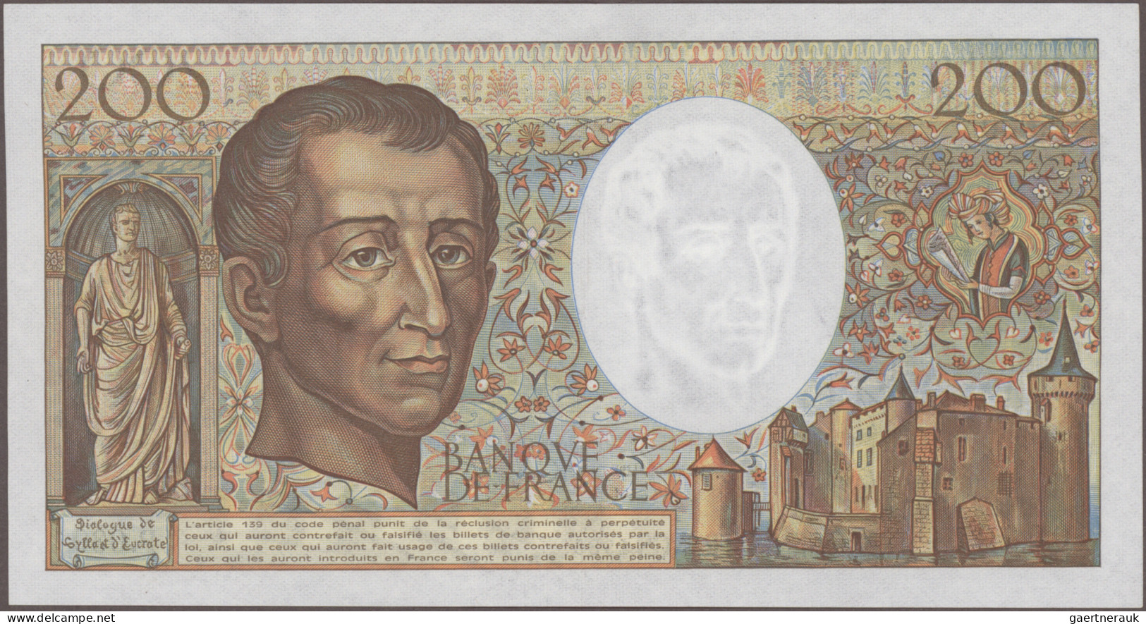 France: Banque de France, giant lot with 33 banknotes, series 1966-1997, compris