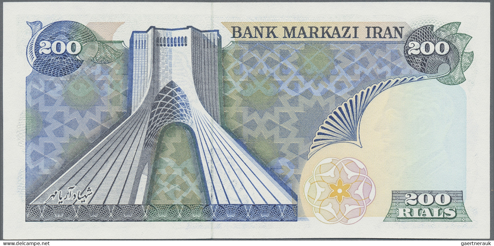 Iran: Bank Markazi Iran, Lot With 9 Banknotes Overprint Series ND(1979), With 2x - Irán