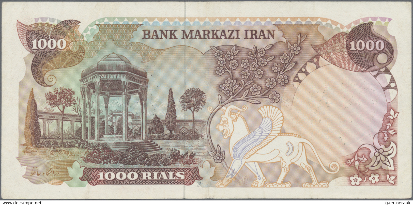 Iran: Bank Markazi Iran, lot with 5 banknotes overprint series ND(1979), with 50