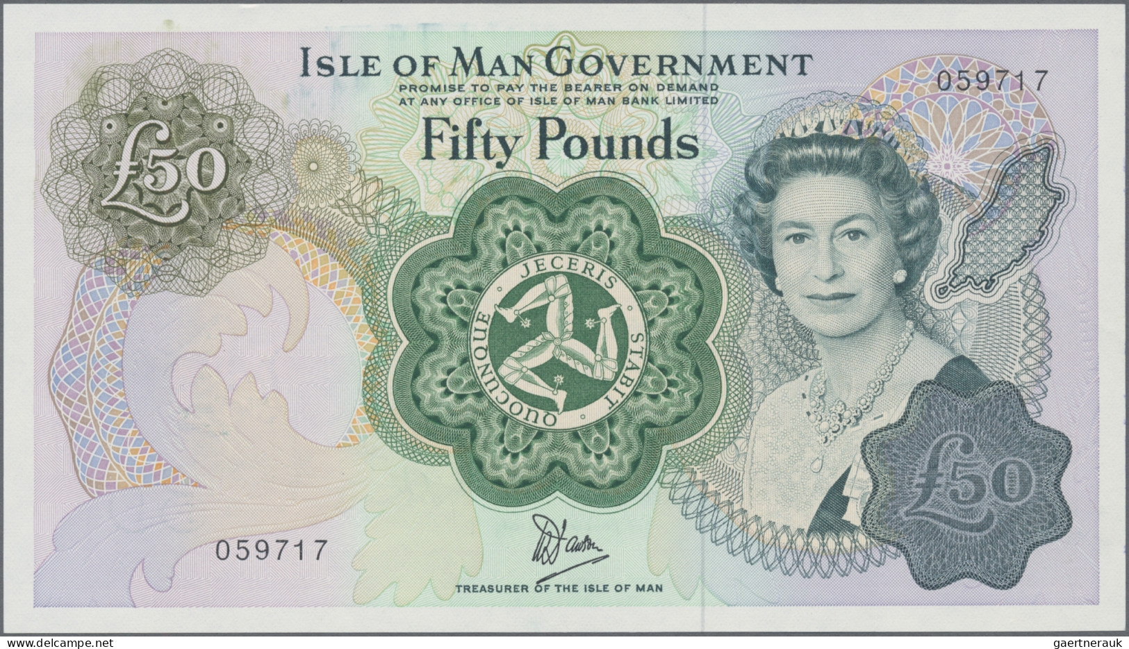 Isle Of Man: Isle Of Man Government, 50 Pounds ND(1983), P.39 In UNC Condition. - Autres & Non Classés