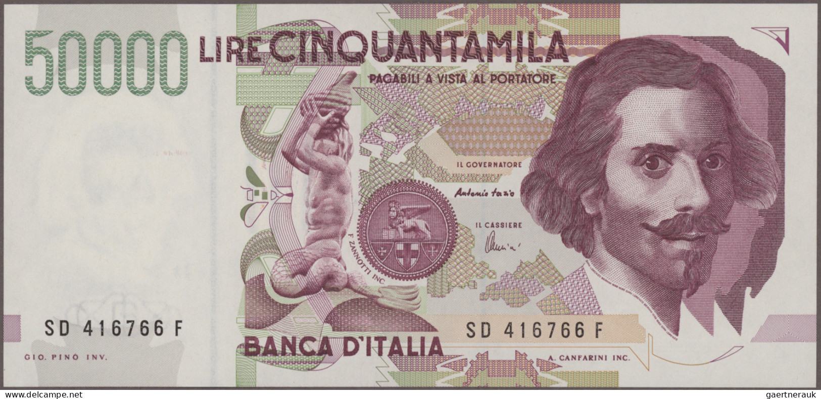 Italy: Banca d'Italia, giant lot with 66 banknotes, series 1966-1997 with a lot