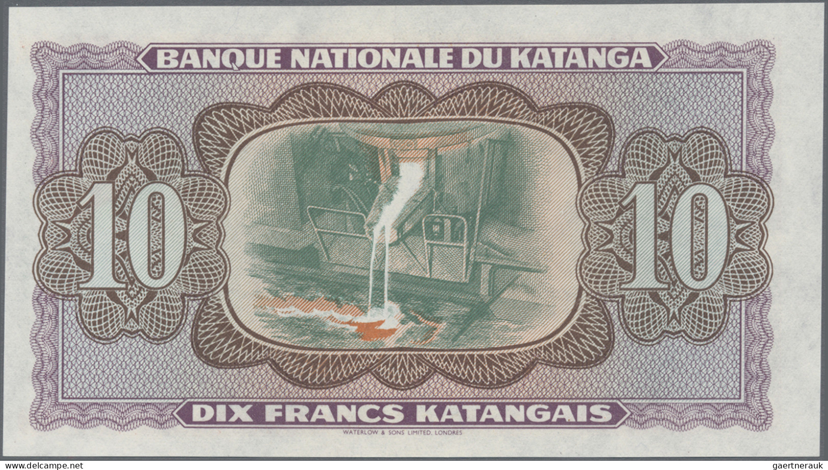 Katanga: Banque Nationale Du Katanga, 10 Francs 1960 UNFINISHED PROOF, P.5Ap In - Sonstige – Afrika