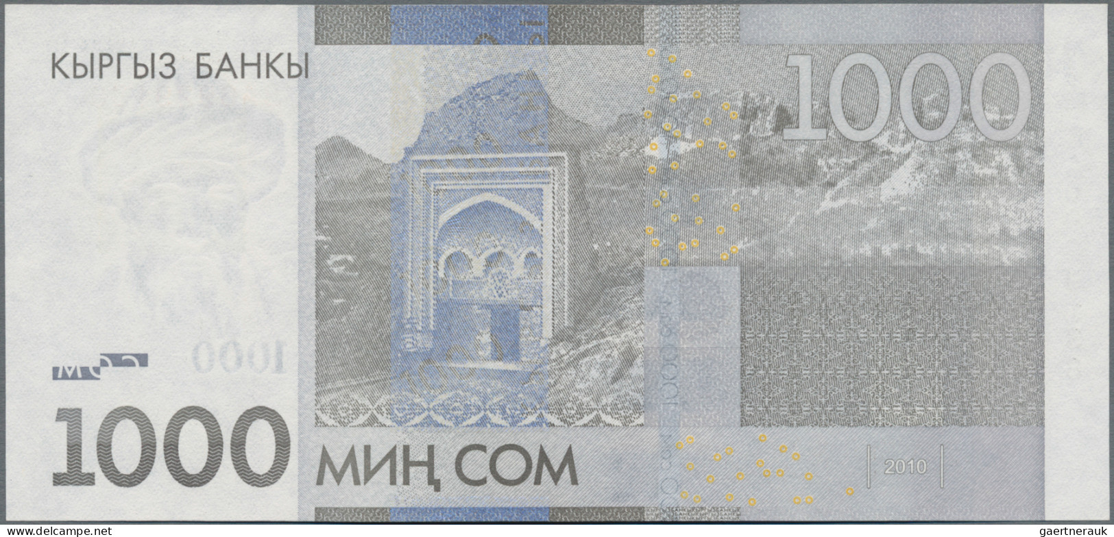 Kyrgyzstan: Bank Of Kyrgyzstan, Huge Lot With 26 Banknotes, 1 Tyin – 1.000 Som, - Kyrgyzstan