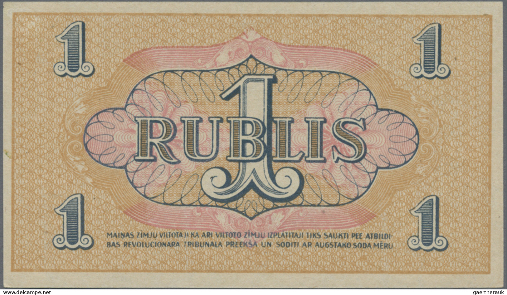 Latvia: Riga's Workers Deputies' Soviet, set with 1, 3, 5 and 10 Rubli 1919, P.R