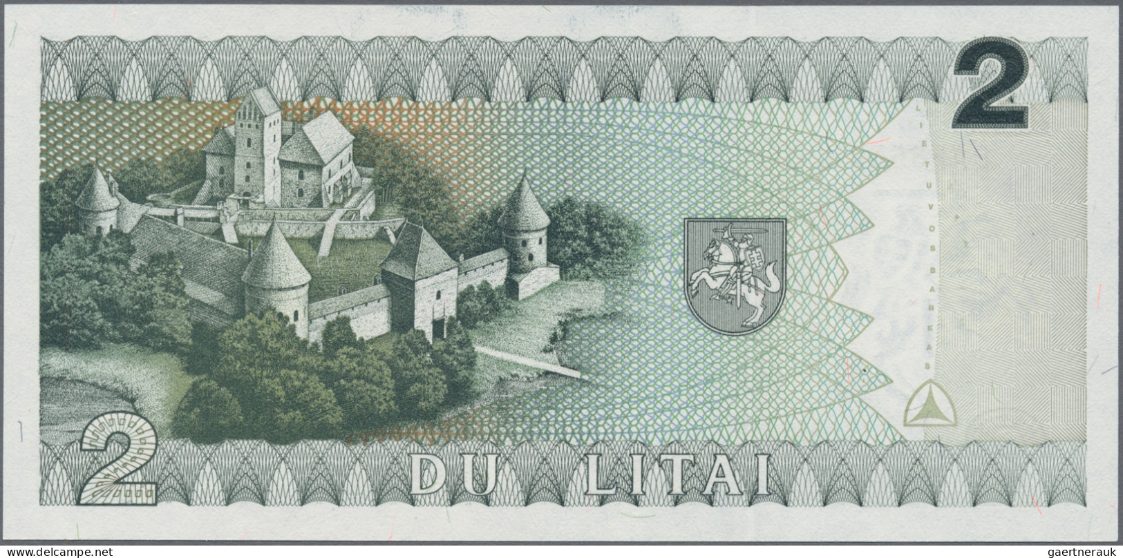 Lithuania: Lietuvos Bankas, set with 5 banknotes, series 1993-1997, with 1, 2, 5