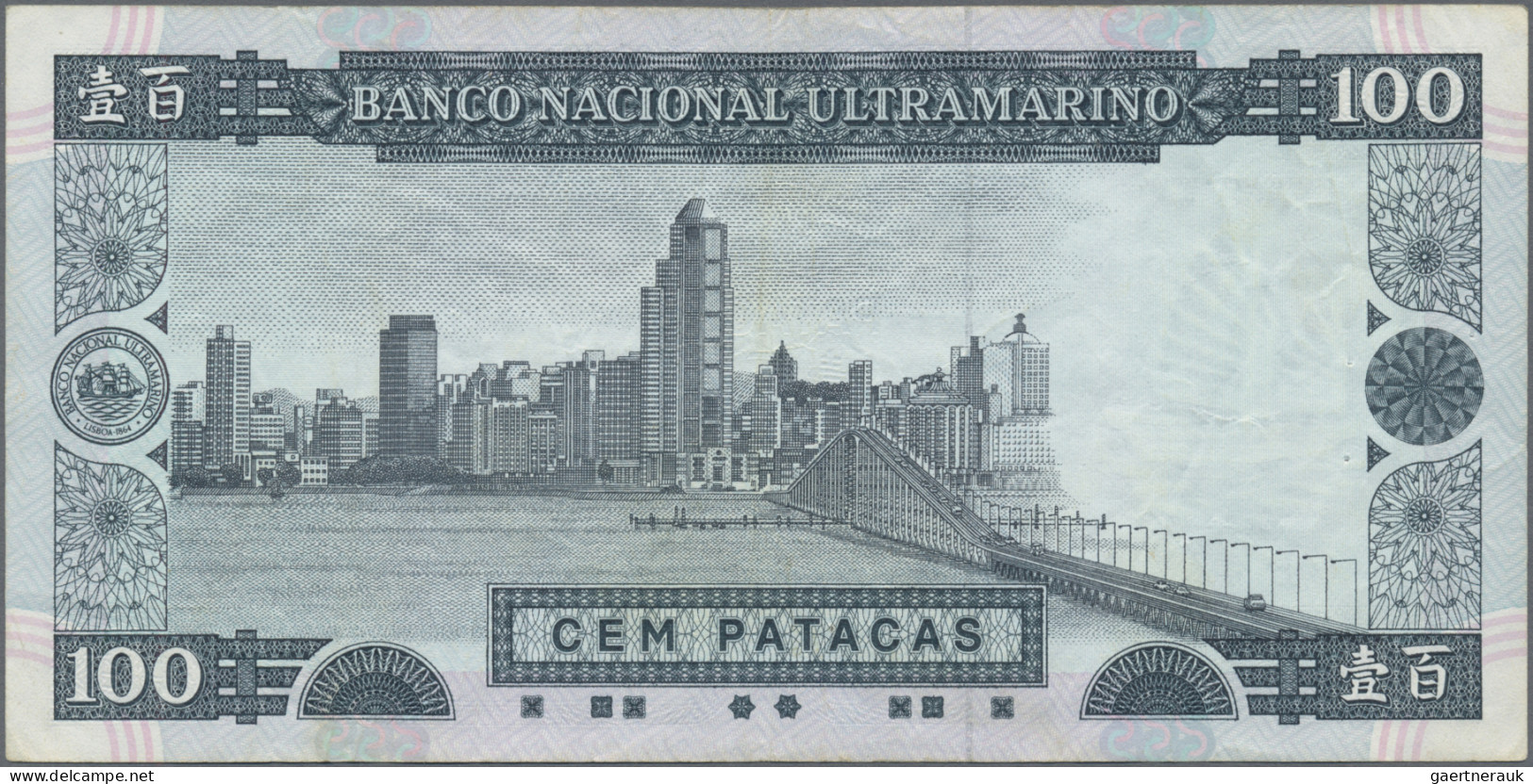Macao: Banco Nacional Ultramarino, lot with 50, 100 and 500 Patacas 1990-1992, P