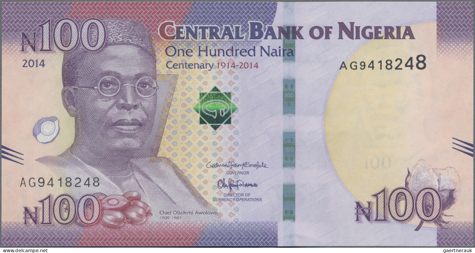 Nigeria: Central Bank of Nigeria, huge lot with 27 banknotes, 1979-2014 series,