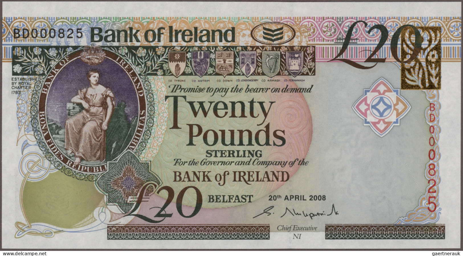 Northern Ireland: Bank Of Ireland, Set With 9 Banknotes, 1971-2008 Series, With - Other & Unclassified