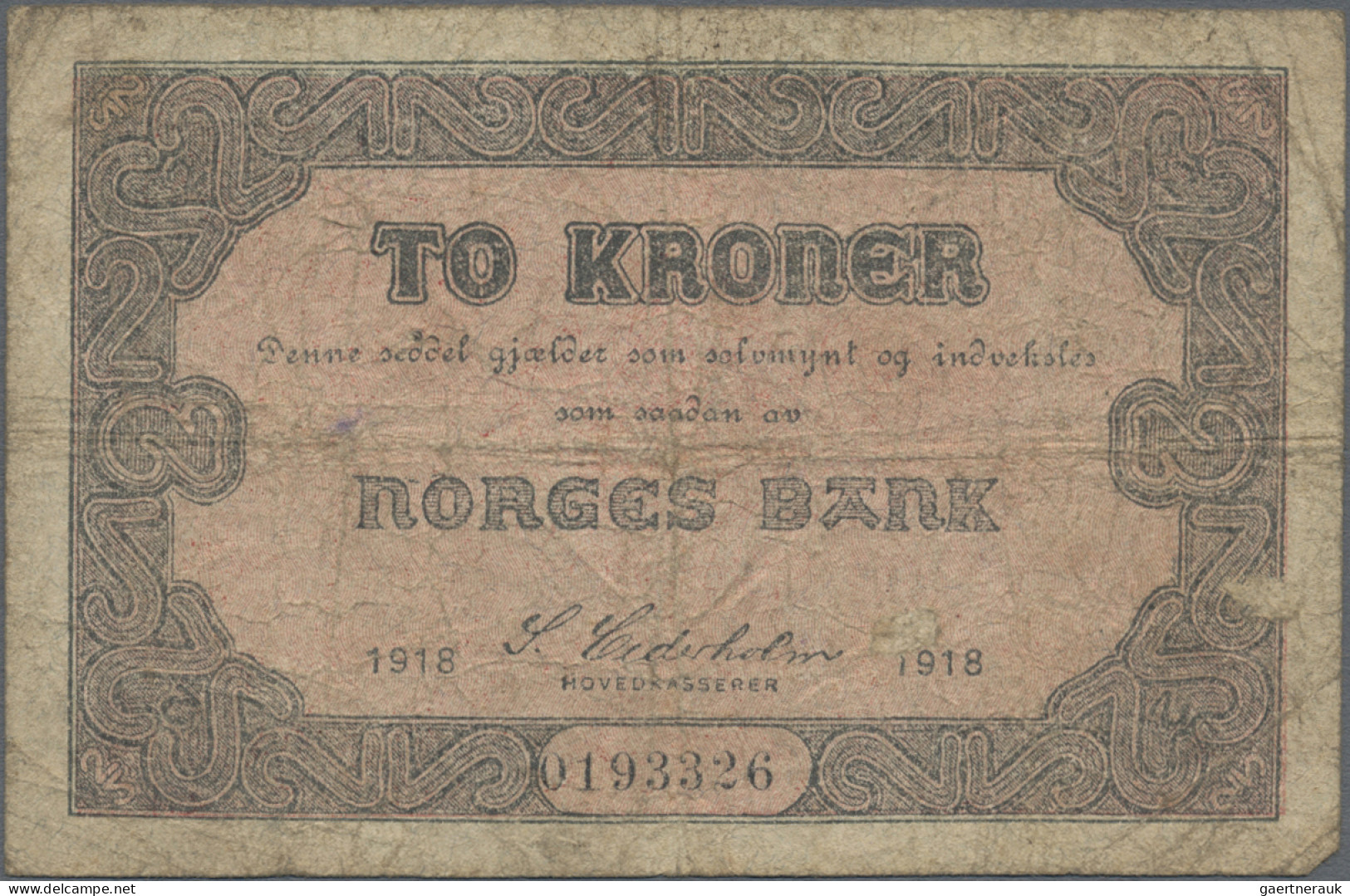 Norway: Norges Bank, Lot With 7 Banknotes, 1917-1967 Series, With 2x 1, 2x 2, 5 - Norwegen