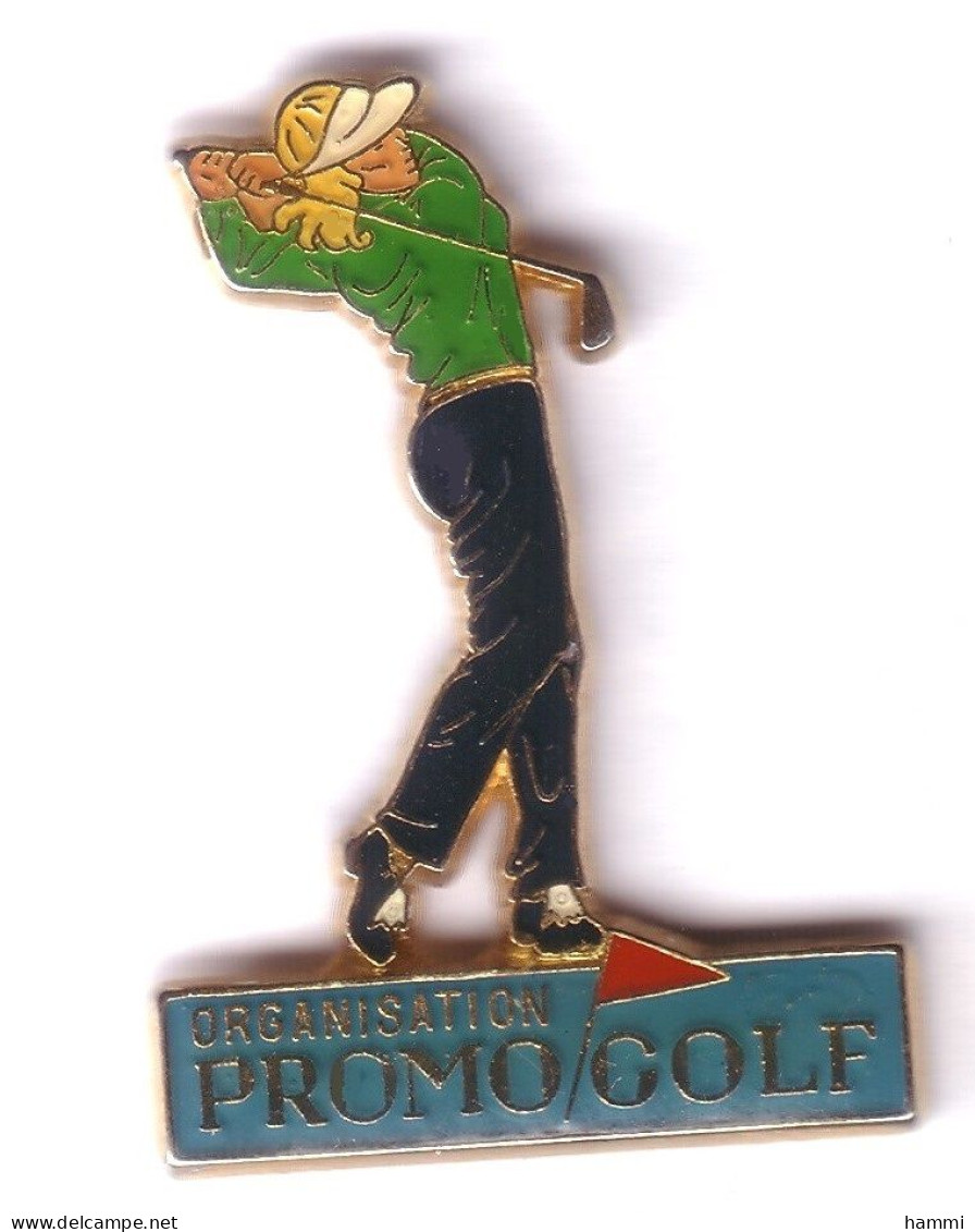 C163 Pin's Organisation Promo Golf Golfeuse Signé CORNER COINDEROUX Maillot Vert Pin'up Pin'ups Achat Immédiat Immédiat - Golf