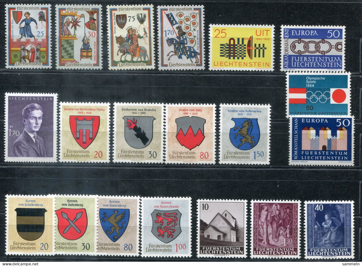 LIECHTENSTEIN Kleines Lot Postfrische, Small Lot Mnh, Petit Lot De Timbres Neufs - Lotti/Collezioni