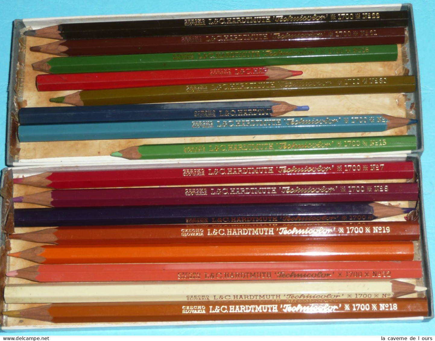 Rare Ancienne Boite De Crayons De Couleur HARDTMUTH Technicolor 1700 Box A + B - Other & Unclassified