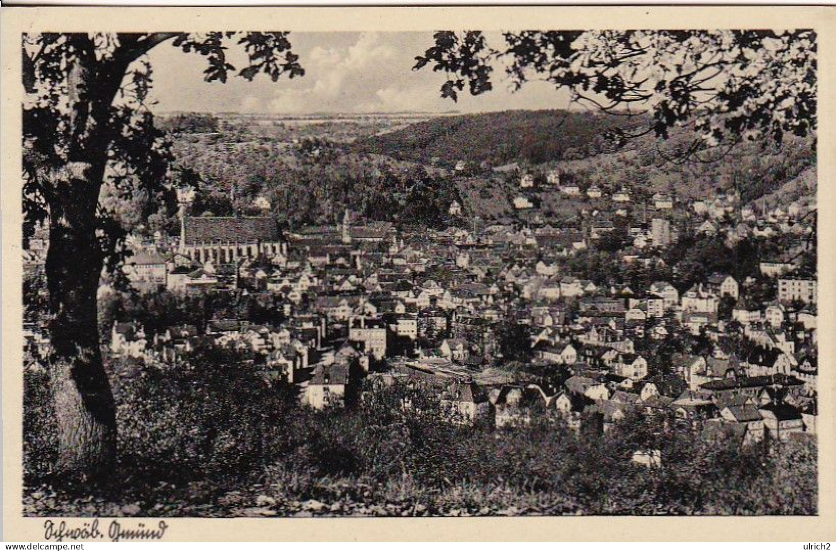 AK Schwäbisch Gmünd - Panorama - Feldpost Bau-Ersatz-Batl. 5 - 1942  (66794) - Schwaebisch Gmünd