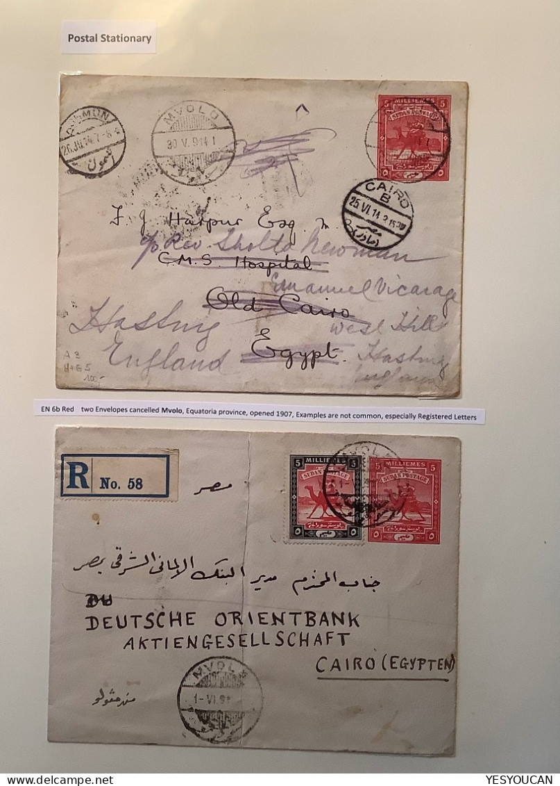 1902-54 attractive collection Sudan postal stationery envelopes 21exhibition pages (cover camel Egypt used mint censored