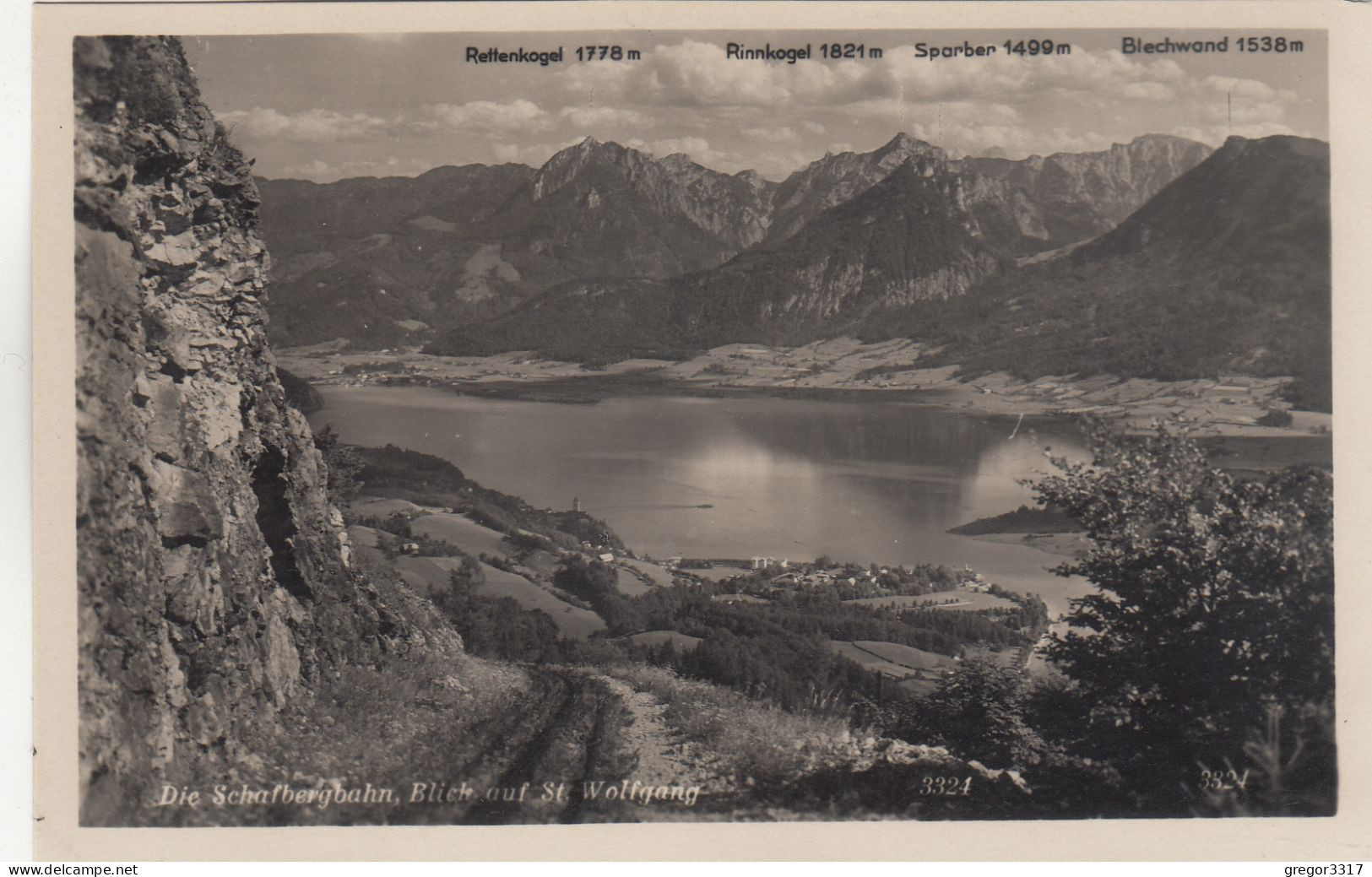 E2414) Salzkammergut - Die SCHAFBERGBAHN - Blick Auf ST. WOLFGANG - Alte FOTO AK - St. Wolfgang