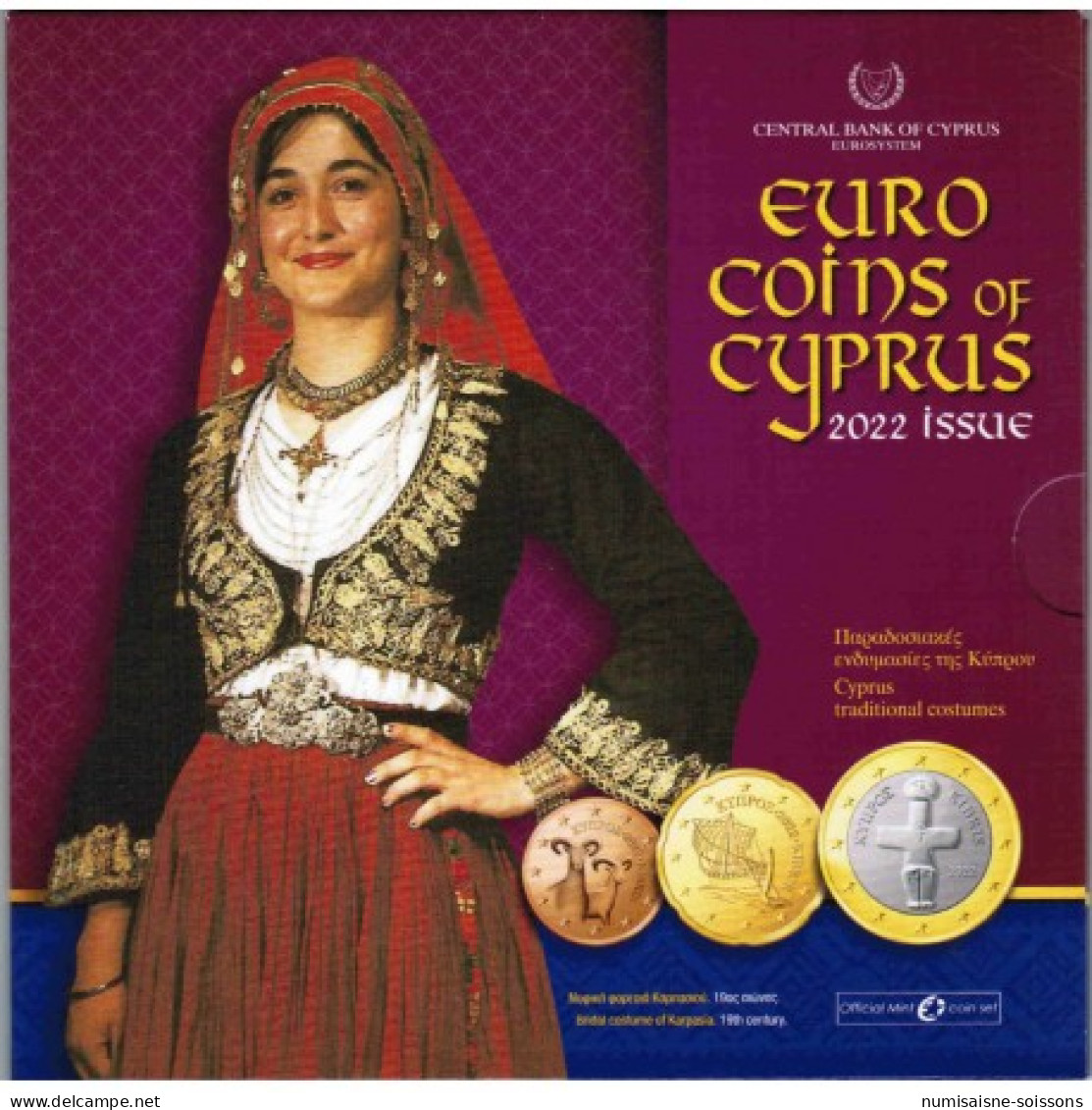 CHYPRE - COFFRET EURO BRILLANT UNIVERSEL 2022 - 3.88 Euros - BU - Cyprus