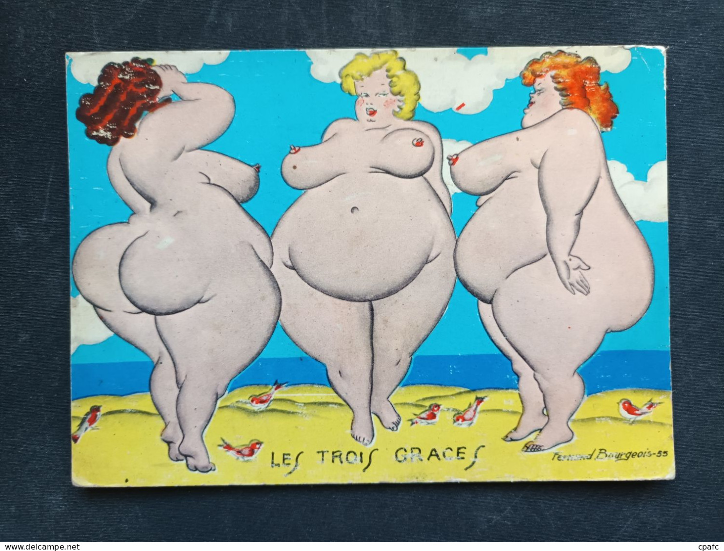 Femmes Nues Sur La Plage - Illustrateur Fernand Bourgeois 55 - - Bourgeois