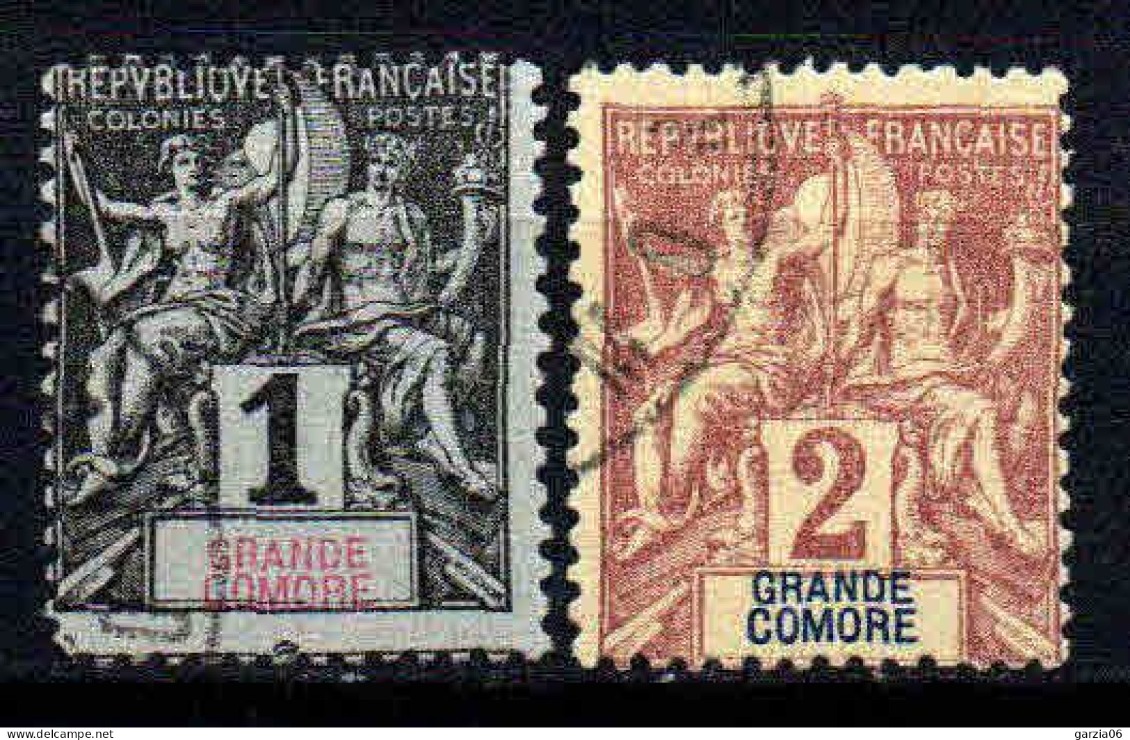 Grande Comore   - 1897 -  Type Sage  - N° 1/2  -  Oblitéré - Used - Used Stamps