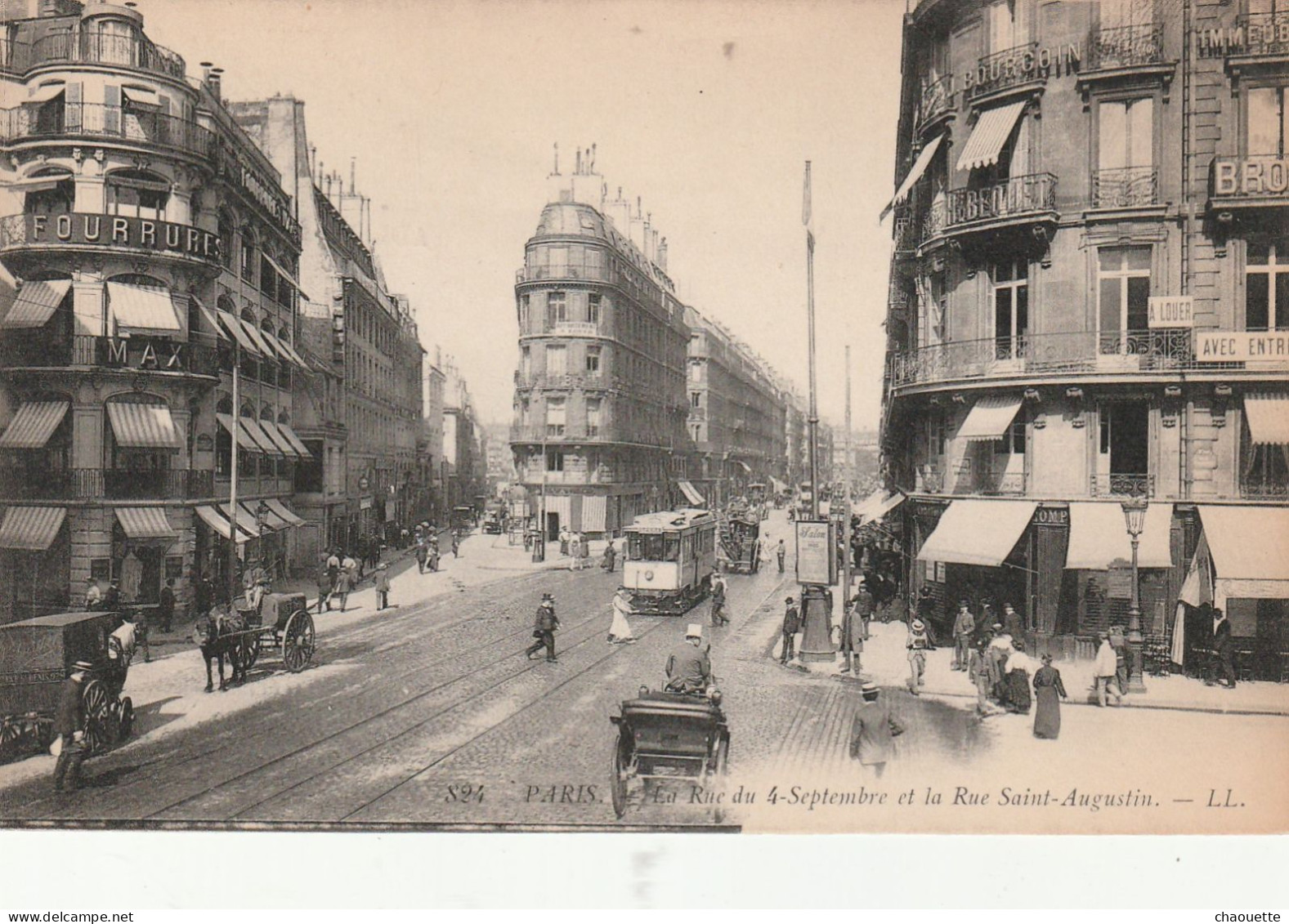 Rue Du 4 Septembre   Et Rue Saint Augustin   Edit  LL No 824 - Zonder Classificatie