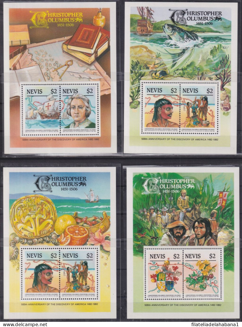 F-EX47470 NEVIS MNH 1986 SPECIAL SHEET LIMITED EDITION COLUMBUS DISCOVERY.  - Christopher Columbus