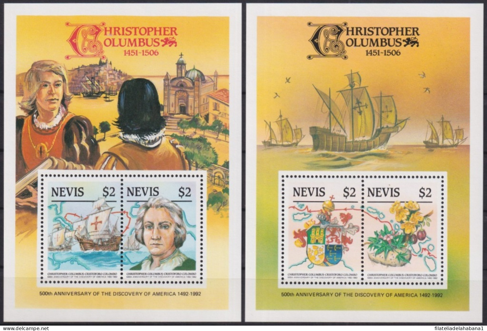 F-EX47470 NEVIS MNH 1986 SPECIAL SHEET LIMITED EDITION COLUMBUS DISCOVERY.  - Christopher Columbus