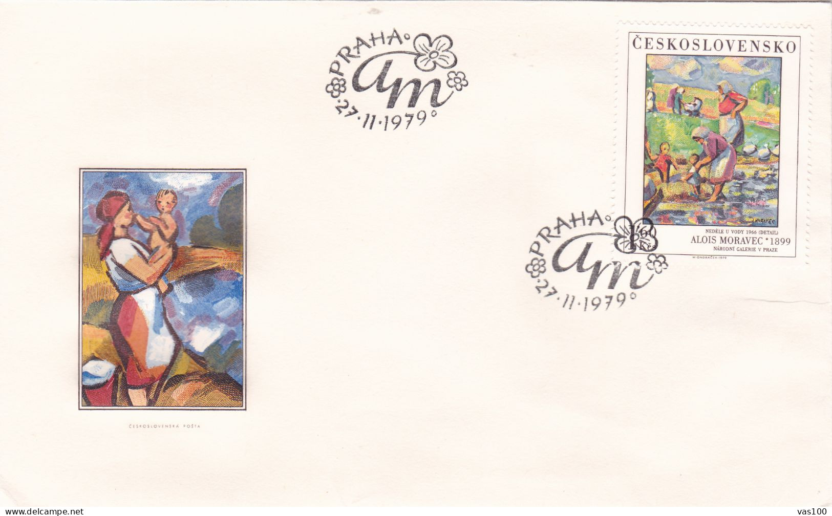 THE PAINTING 1979 COVERS  5  FDC  CIRCULATED  Tchécoslovaquie - Briefe U. Dokumente