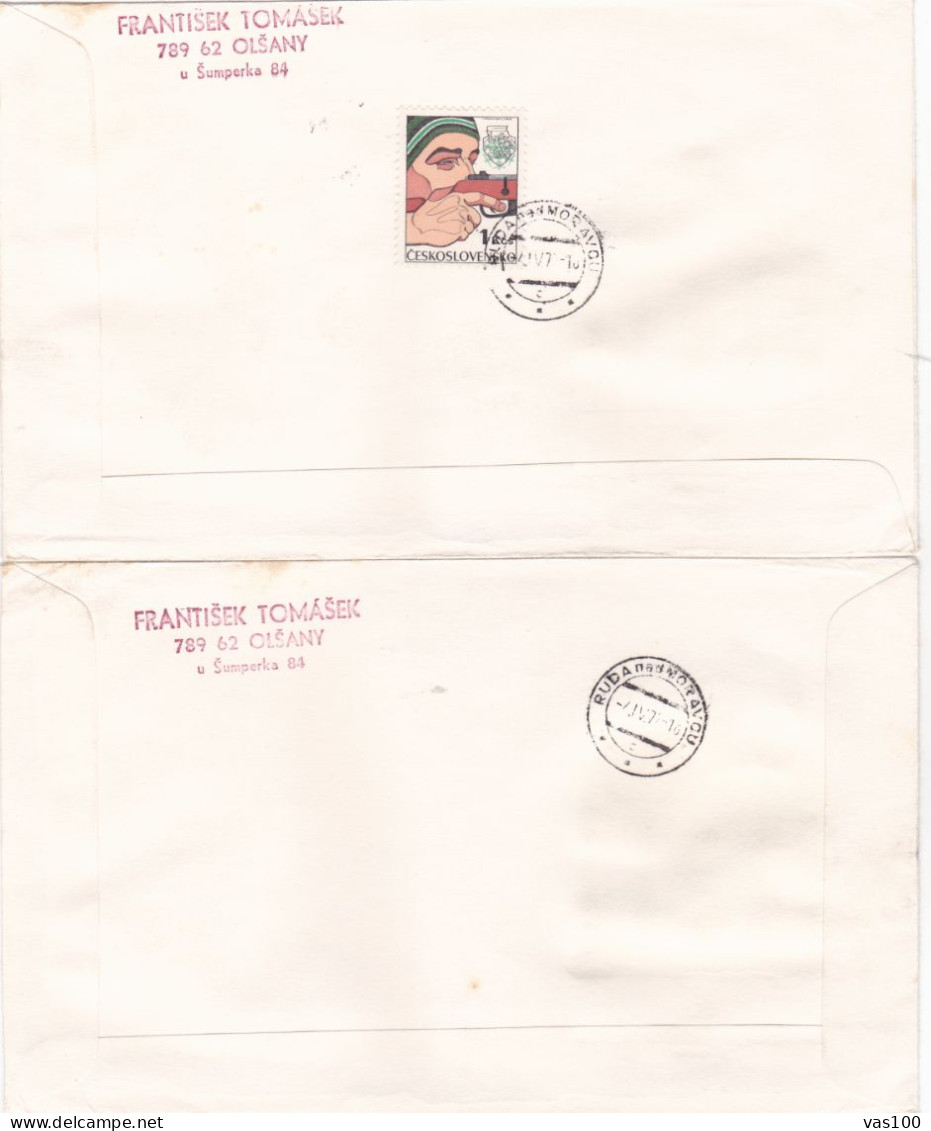 GLAZIERS 1977 COVERS 2 FDC CIRCULATED Tchécoslovaquie - Cartas & Documentos