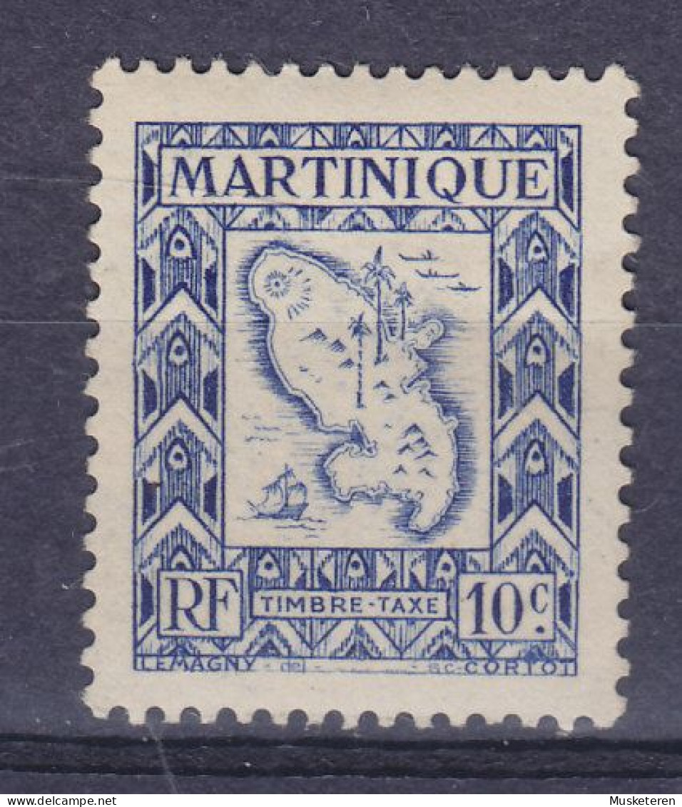 Martinique 1947 Mi. 27, 10c. Map Landkarte Porto Taxe Postage Due, MNH** - Timbres-taxe