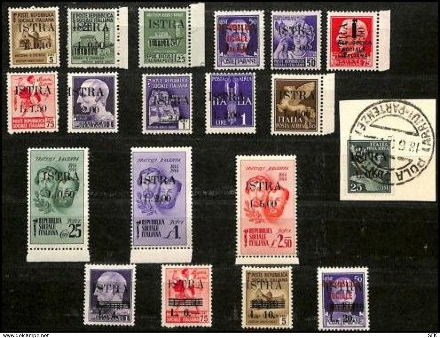 1945 Complete Issues For PULA (with "Bandieri Brothers") Two Sets Sassone 22/36 And 37/40 Cat. €1060 - Andere & Zonder Classificatie