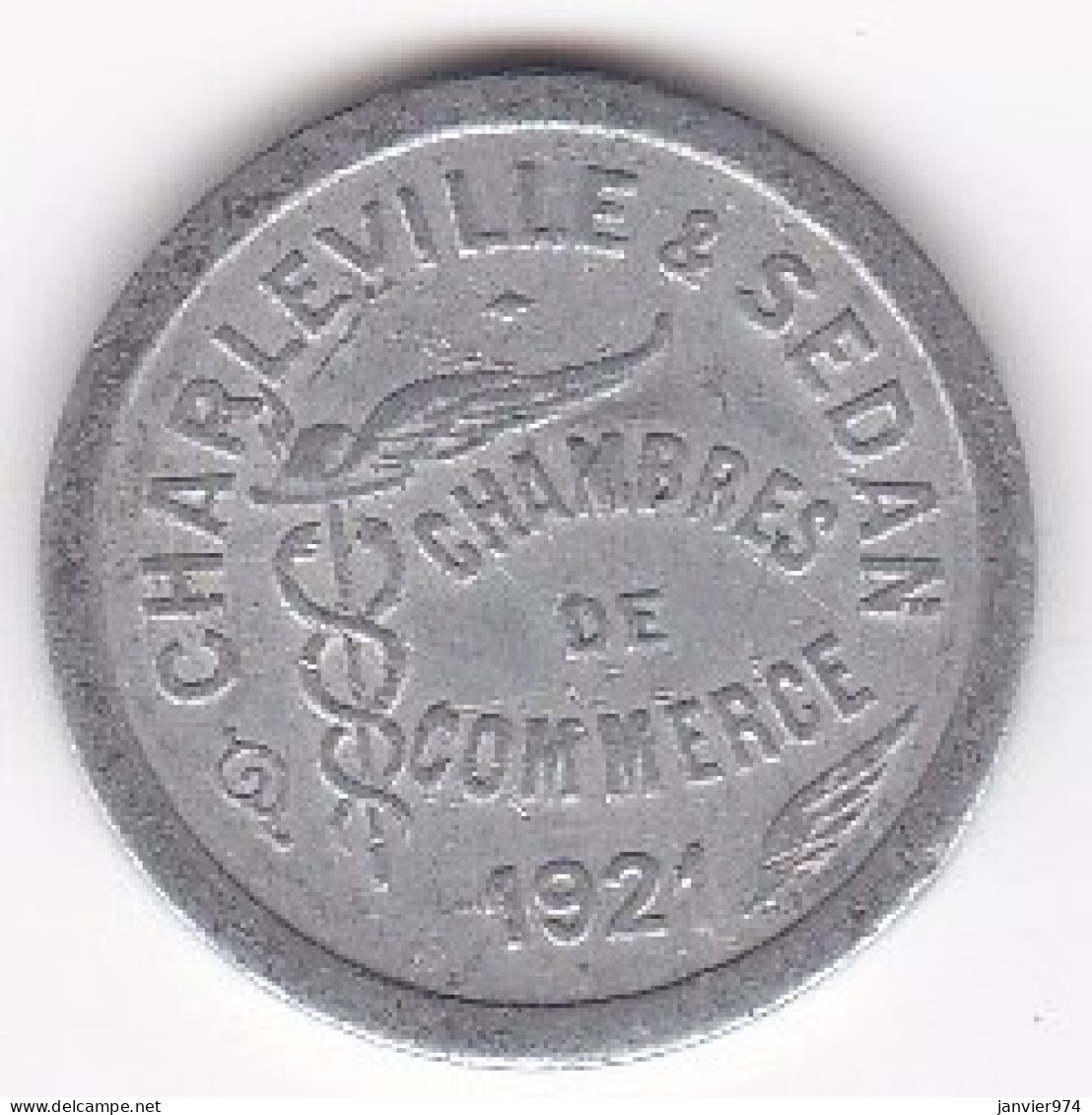 08 . Ardennes. Charleville-Sedan . Chambre De Commerce 10 Centimes 1921 , En Aluminium - Notgeld