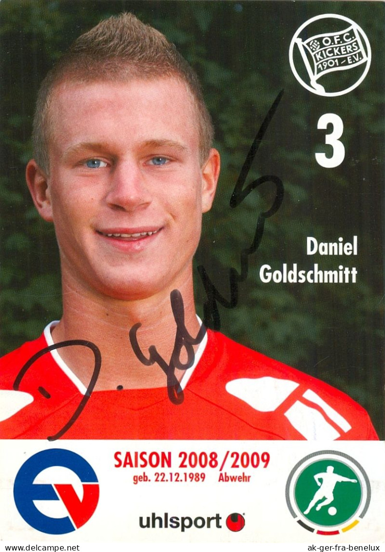 AK Daniel Goldschmitt Offenbacher Kickers 08-09 Offenbach Am Main Wertheim Würzburger FV Hessen Autogrammkarte Fußball - Autographes