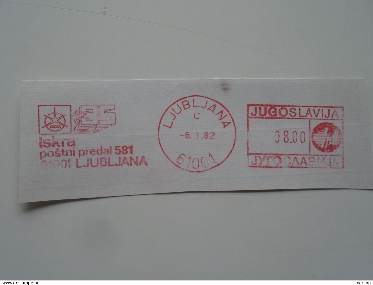 D200319 Red Meter Stamp - EMA - Freistempel  -Yugoslavia  - Slovenia Ljubljana   -1982 ISKRA - Andere & Zonder Classificatie