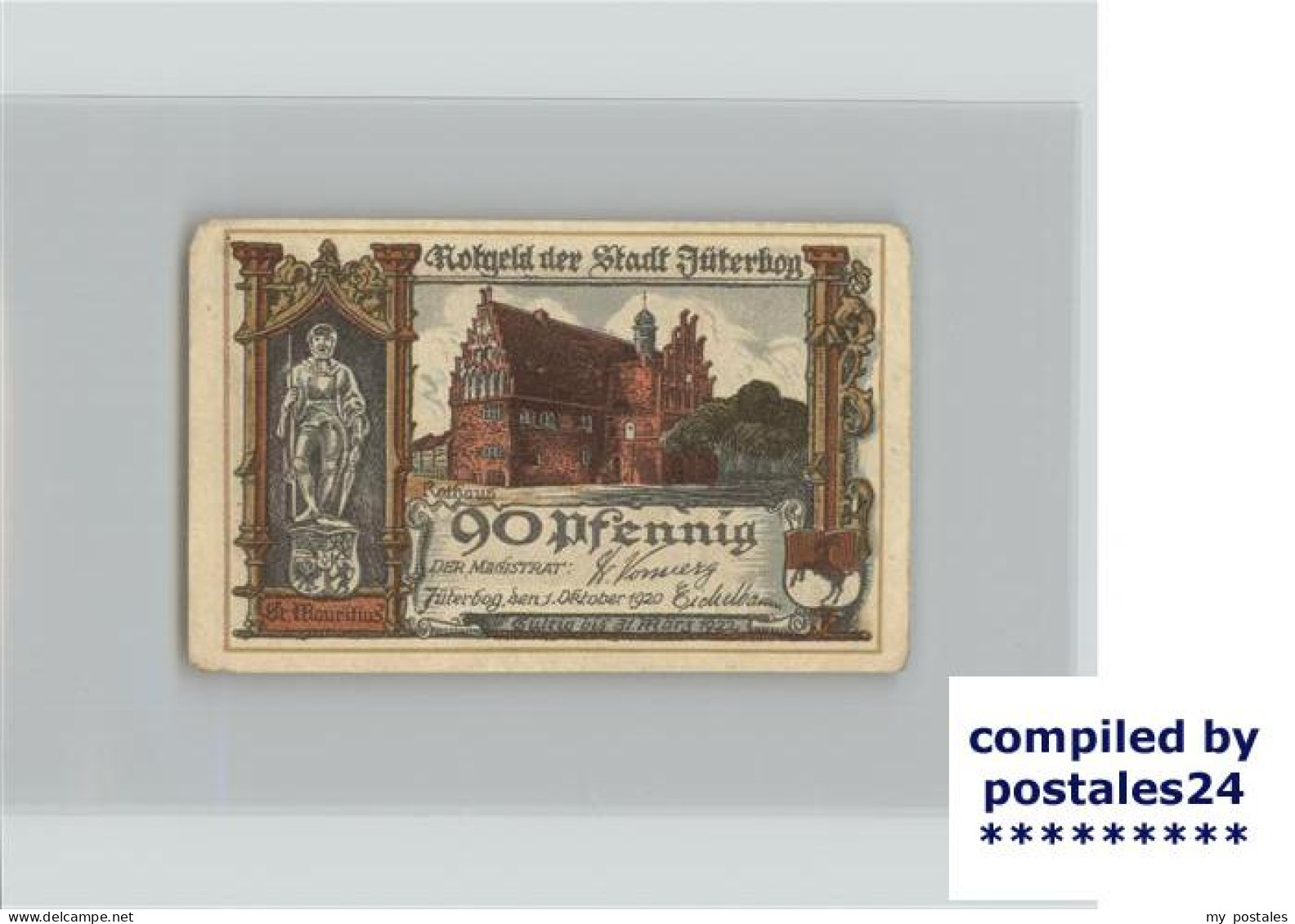 41404383 Jueterbog Gutschein 90 Pfennig Rathaus Wappen Jueterbog - Jueterbog