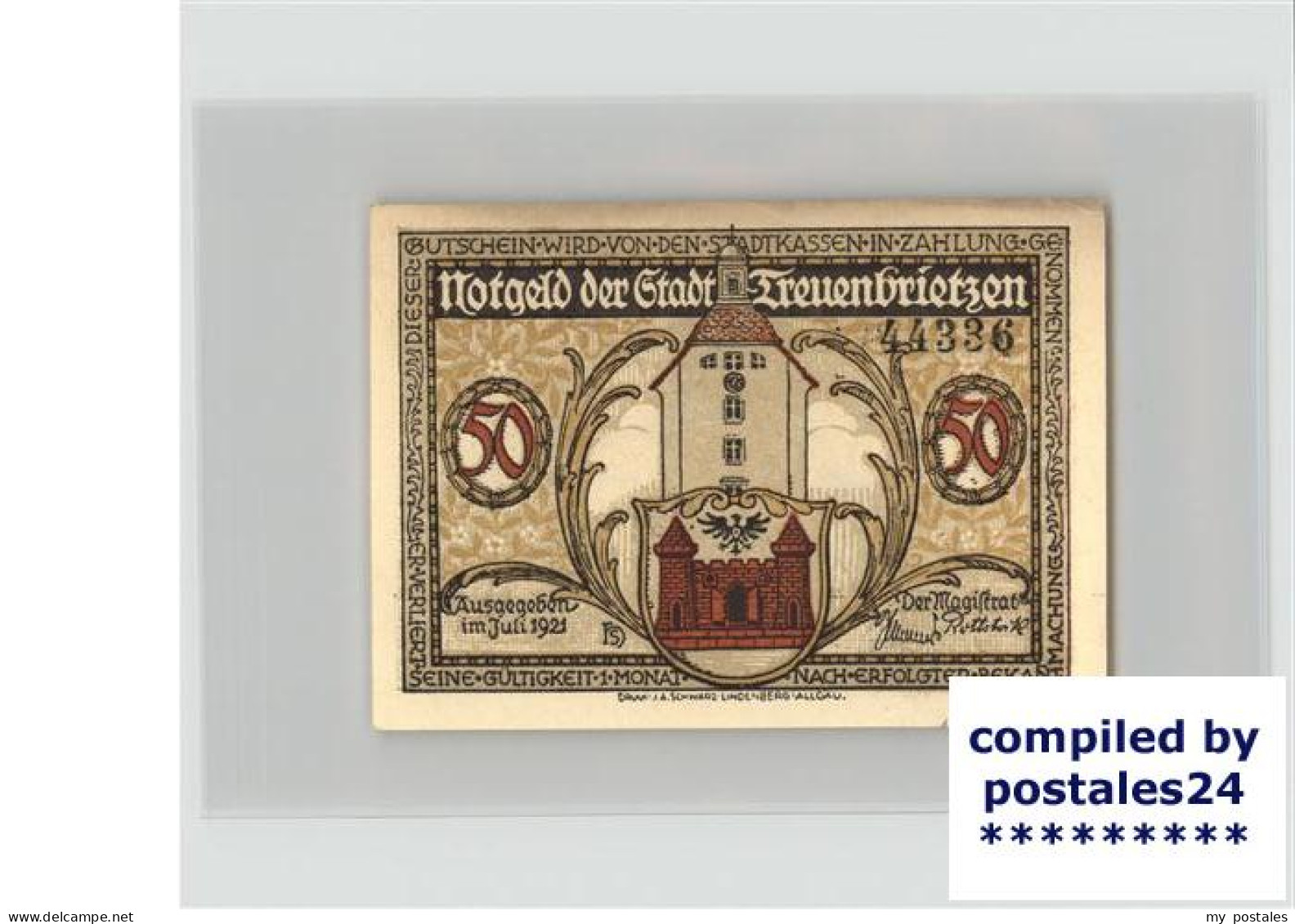 41404369 Treuenbrietzen Gutschein 50 Pfennig Kurfuerst Ludwig I Treuenbrietzen - Treuenbrietzen