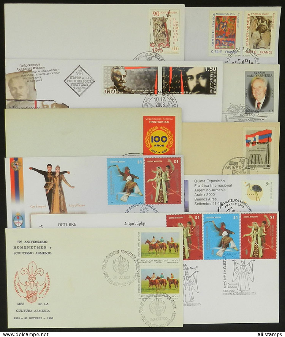 ARMENIA: 45 Covers, Cards, FDC Covers Etc. Of Varied Countries, All Related To Topic ARMENIA, Very Thematic Lot, Little  - Arménie