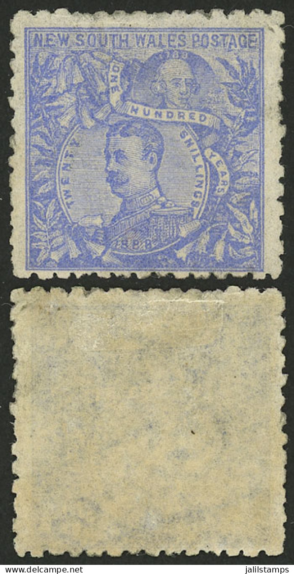 AUSTRALIA: Sc.86, 1888/9 20s. Blue, Mint Lightly Hinged, Excellent Quality! - Sonstige & Ohne Zuordnung