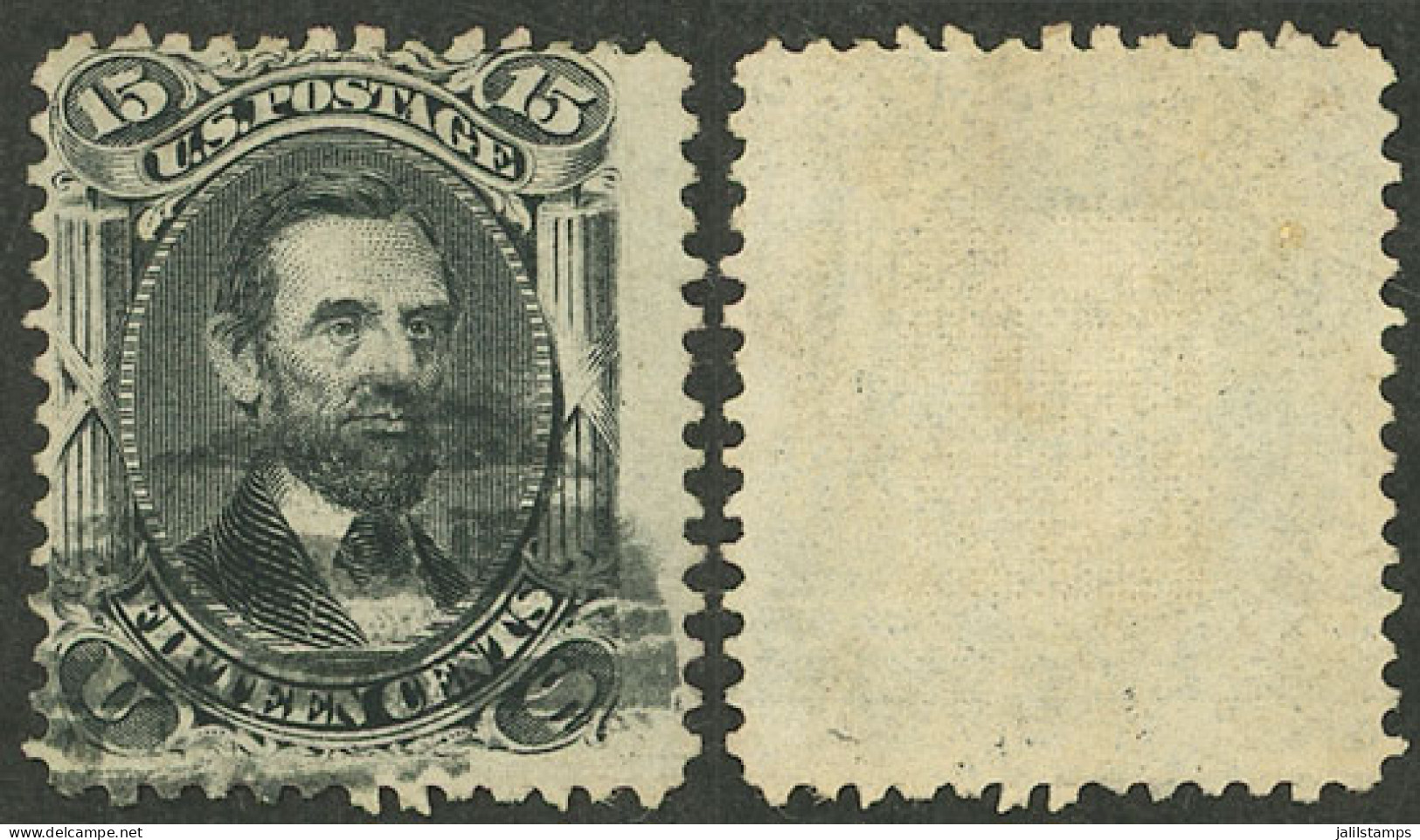 UNITED STATES: Sc.91, 15c. Lincoln With Grid E (14 X 17), Used, Very Fine Quality! - Autres & Non Classés