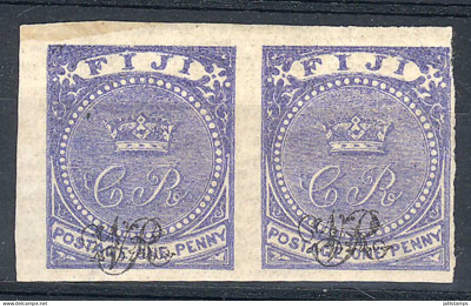 FIJI: Sc.36, IMPERFORATE Pair, Mint With Gum And Lightly Hinged, Excellent Quality! - Fiji (...-1970)