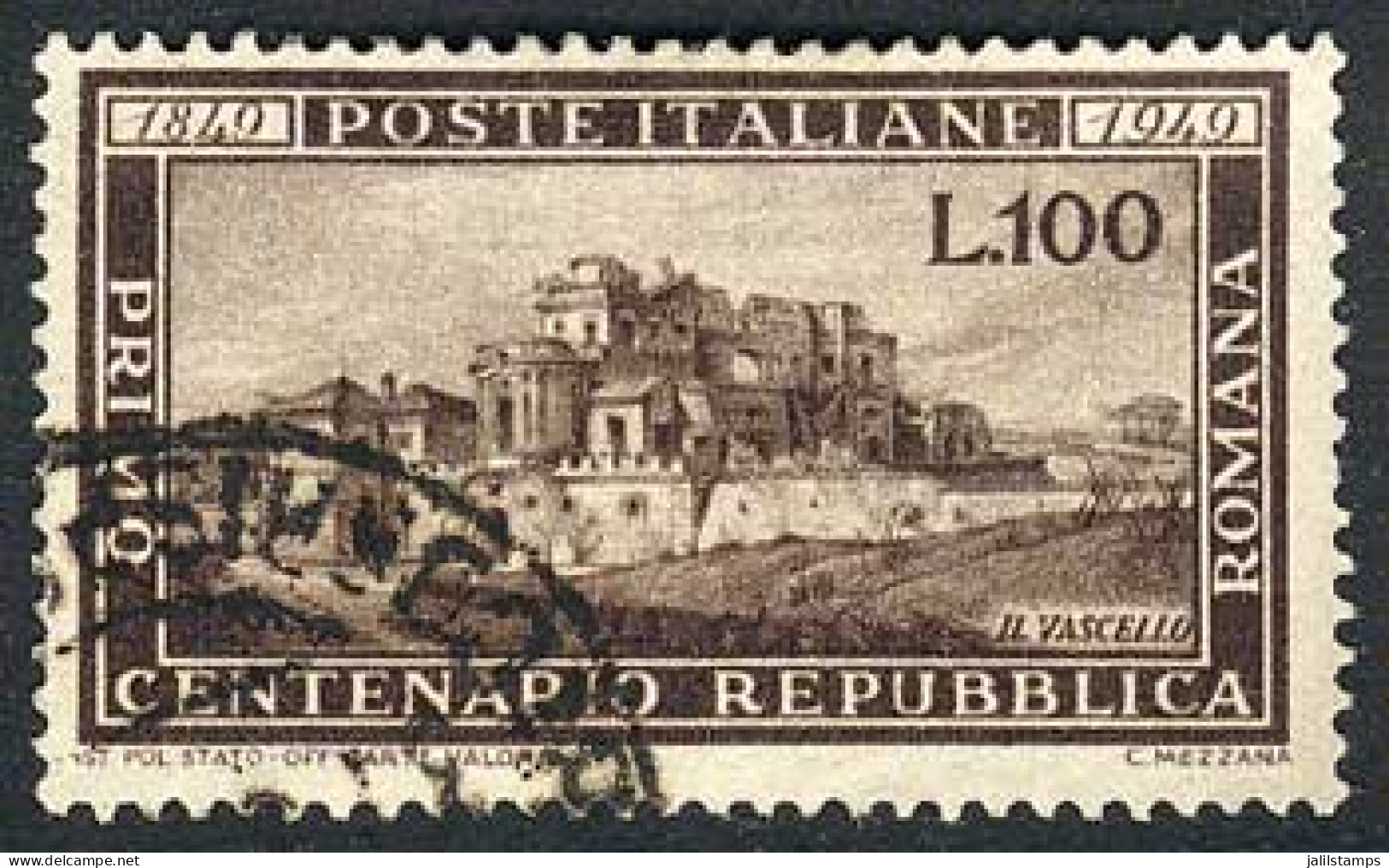 ITALY: Sc.518, 1949 100L. Repubblica Romana Used, VF Quality, Catalog Value US$125. - Ohne Zuordnung