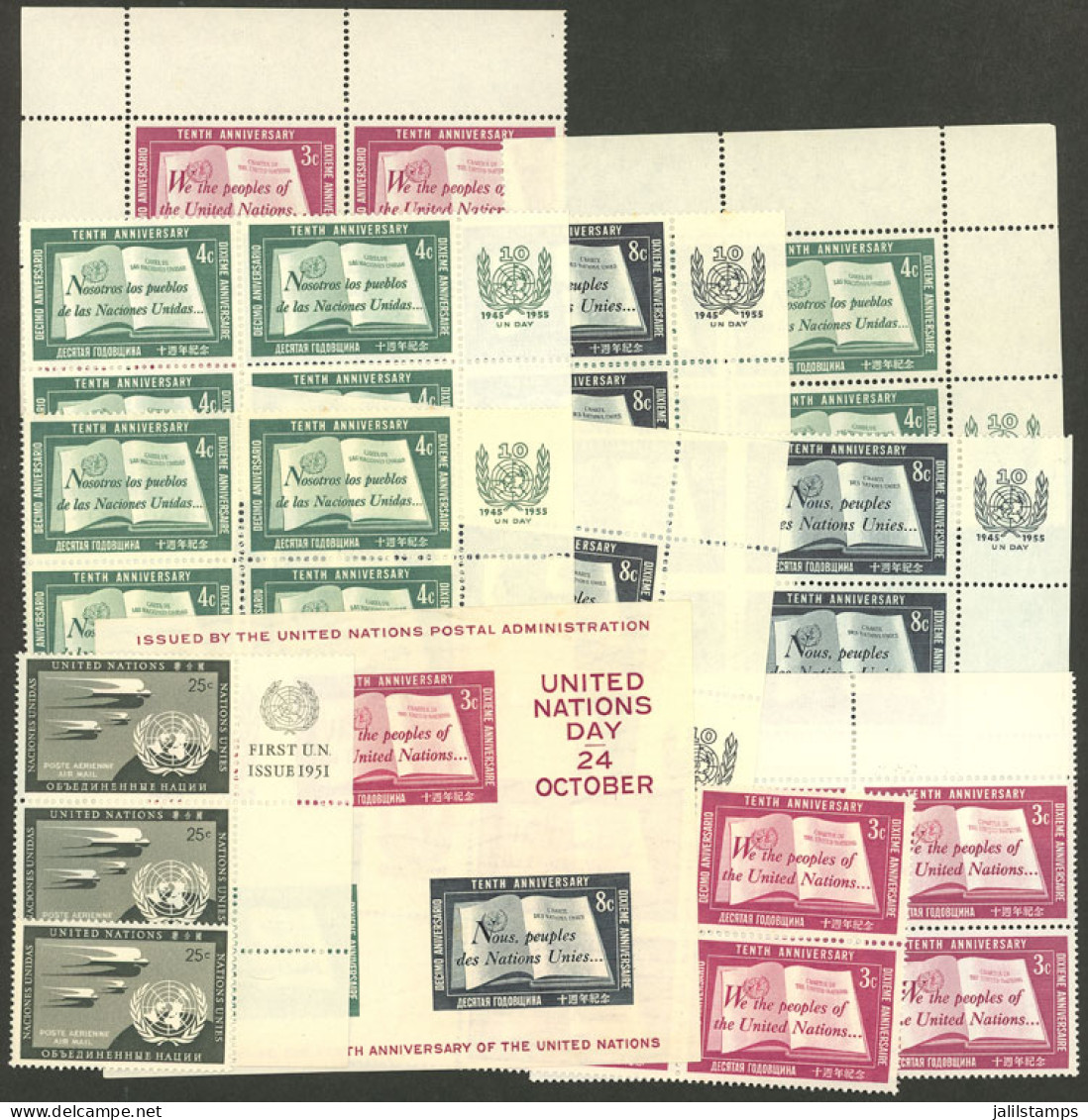UNITED NATIONS: Small Lot Of Sets And S.sheet 1, Mint With Light Hinge Marks Or MNH, One With Minor Defects, Very Low St - Sonstige & Ohne Zuordnung