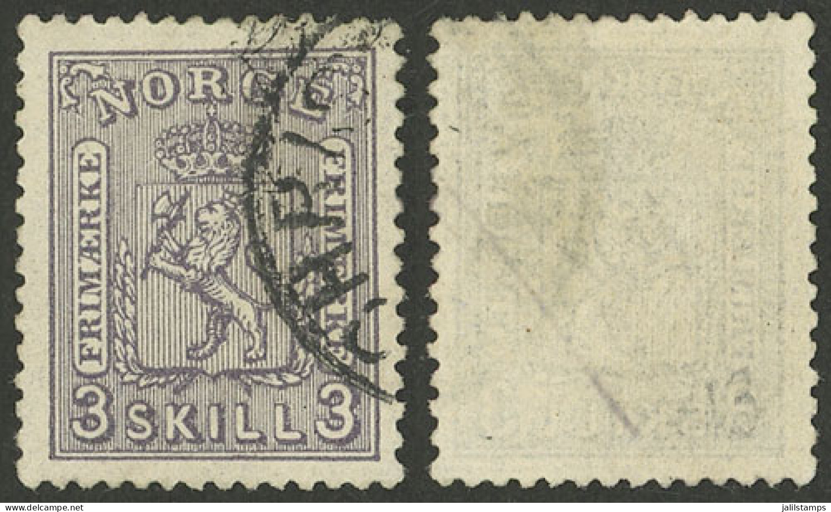 NORWAY: Sc.13a, 1867/8 3s. Redish Violet, Very Fine Quality! - Autres & Non Classés
