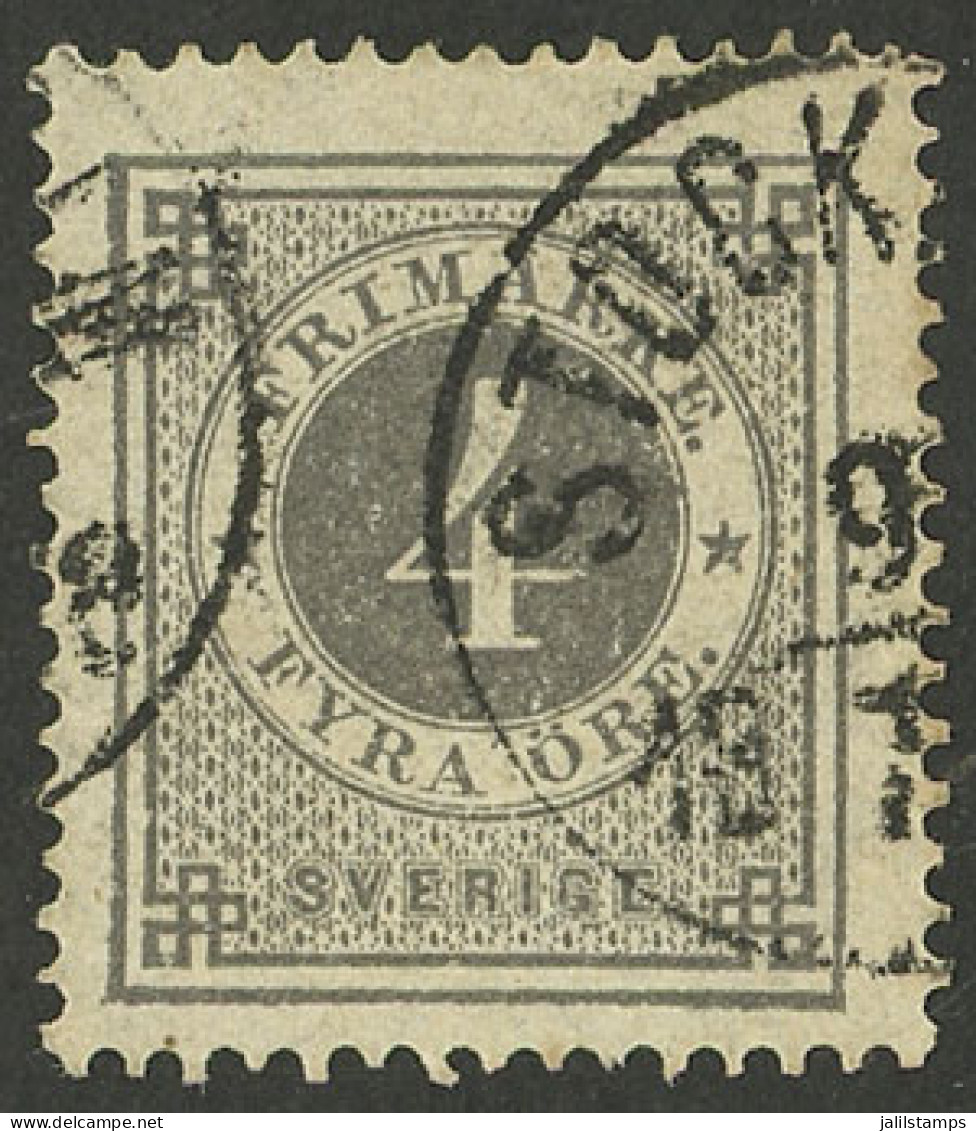 SWEDEN: Sc.18, 1872/7 4o. Gray Perf 14, Used, VF Quality! - Sonstige & Ohne Zuordnung