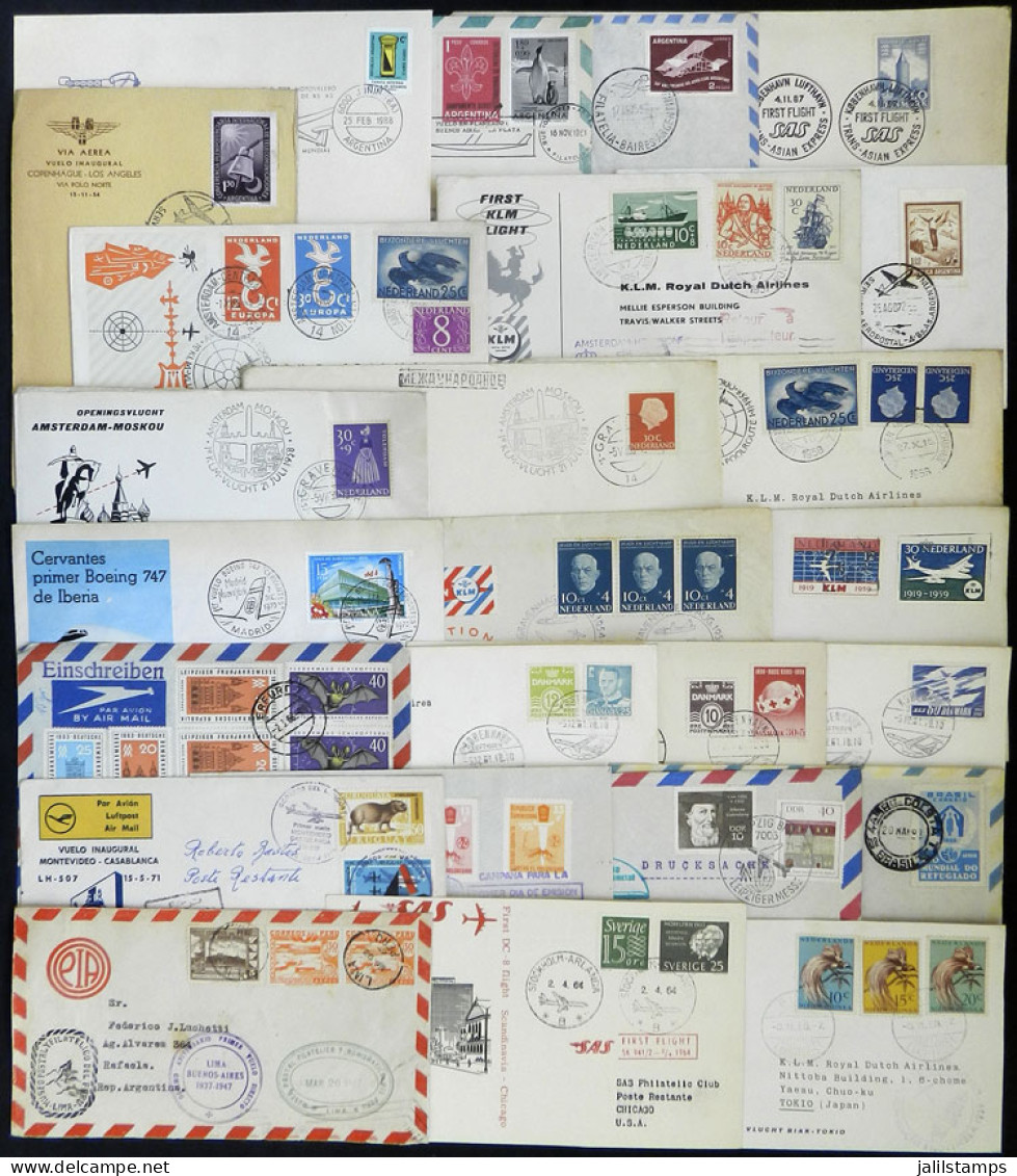 WORLDWIDE: FIRST FLIGHTS: 25 Covers Flown In Varied Countries And Periods, In General Of Very Fine Quality, Low Start! I - Lots & Kiloware (mixtures) - Max. 999 Stamps