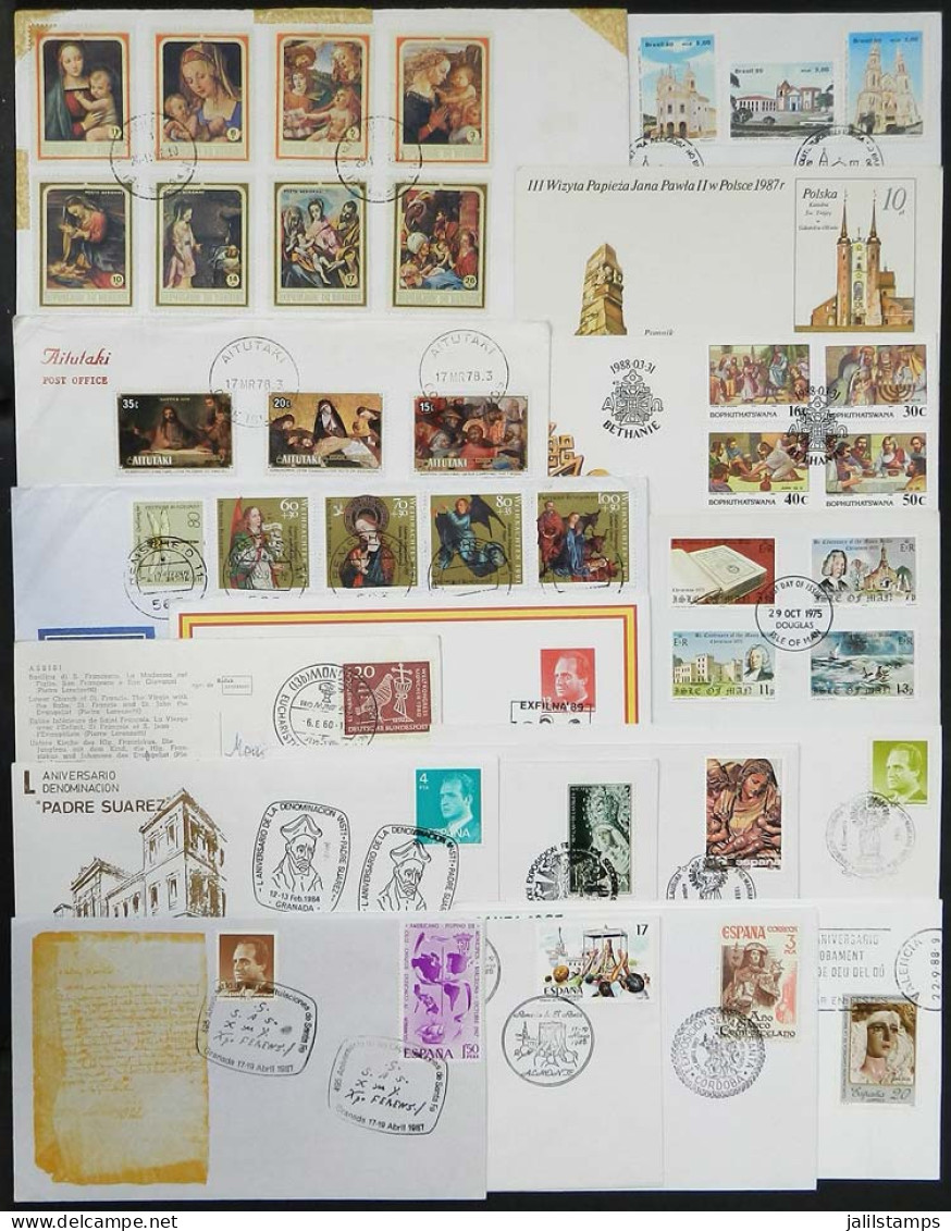 WORLDWIDE: TOPIC RELIGION / ART: 27 FDCs, Covers With Special Postmarks, Cards Etc., Very Nice Group. - Lots & Kiloware (mixtures) - Max. 999 Stamps