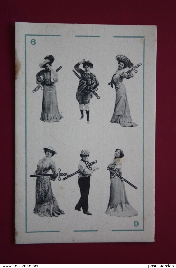 Playing Cards - Old Vintage Postcard - Ilustraciones Por A.Canovas - Ed Hauser Y Menet, Madrid - Spielkarten