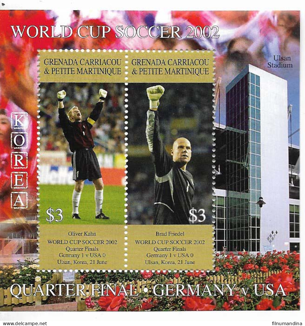 #9184 GRENADA GRENADINES 2002 SOCCER FOOTBALL WORLD CUP GERMANY 02 S/S YV BL 542 - 2002 – Zuid-Korea / Japan