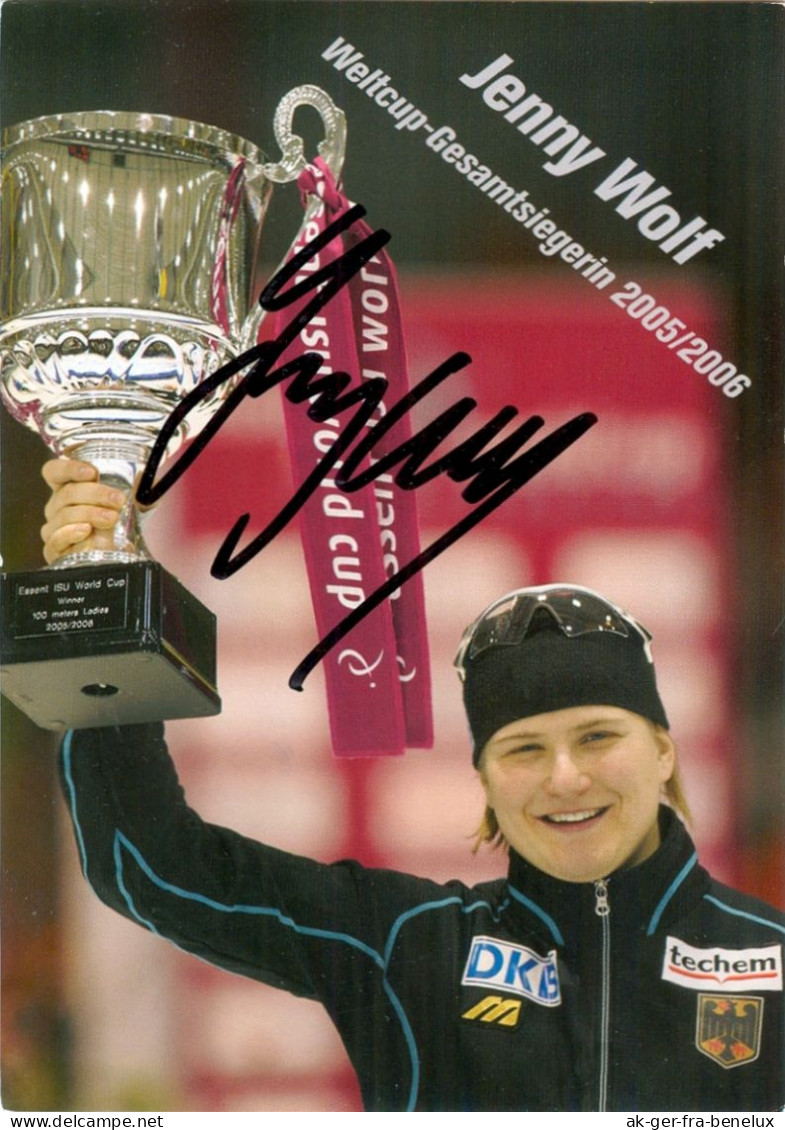 Autogramm AK Eisschnellläuferin Jenny Wolf Weltcup-Gesamtsiegerin 05-06 SC Berlin Olympia Ice Speed Skating Schaatsen - Autografi