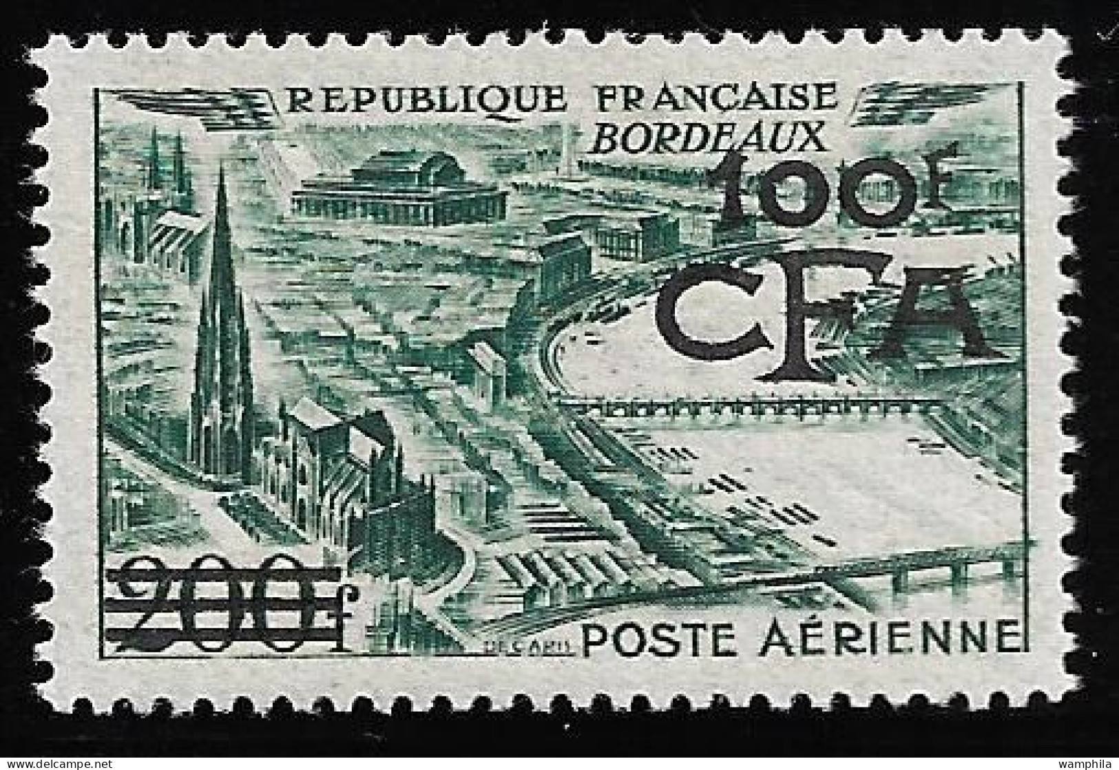 Réunion 1949 P.A N°49**, Vues Stylisées. Bordeaux. Cote 180€ - Poste Aérienne